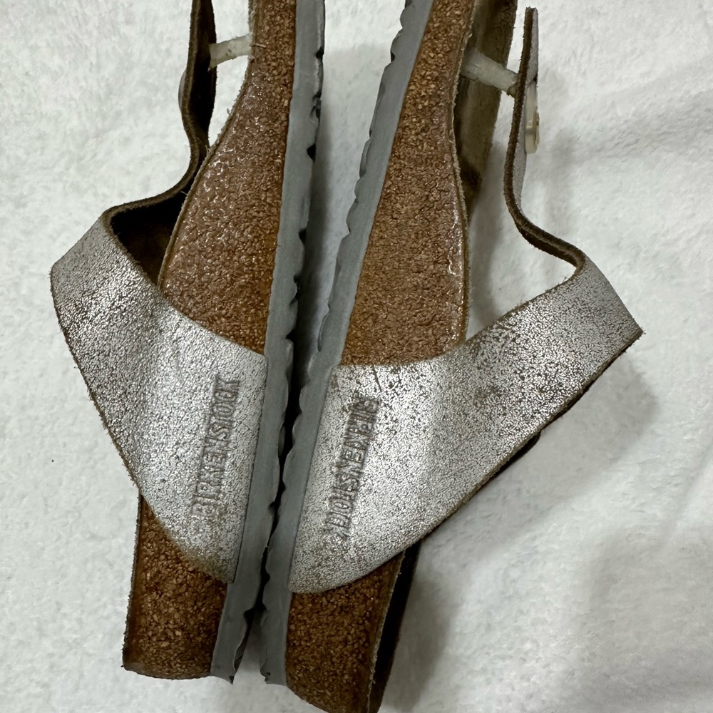 Birkenstock Gizeh Sandals Washed Metallic Silver - Picture 4 of 7